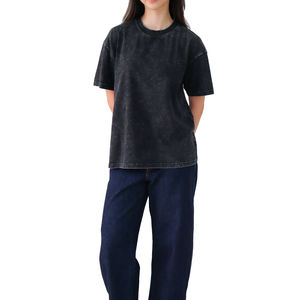 2025 nouveau Design à manches courtes doux personnalisé lavé à l'acide femmes t-shirts décontracté lavé à l'acide t-shirts pour vêtements de rue avec Oem - Product Image 5