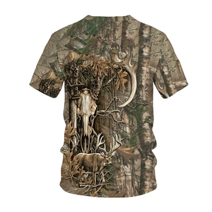 2025เสื้อยืดคอกลมแขนสั้นสำหรับผู้ชายเสื้อผ้าล่าสัตว์กลางแจ้งตกปลาดูนกลายพรางต้นไม้ใหญ่ - Product Image 2