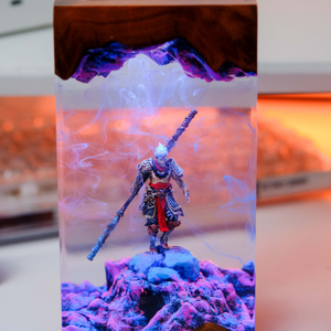 Lampe en époxy personnalisée, lampe en résine époxy, lampe en résine époxy personnalisée, lampe en bois et résine, veilleuse personnalisée, cadeau fait main, anniversaire - Product Image 3