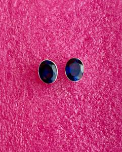 925 argent Sterling bleu saphir fait à la main boucle d'oreille belle forme ovale boucle d'oreille belle boucle d'oreille pour les femmes - Product Image 6