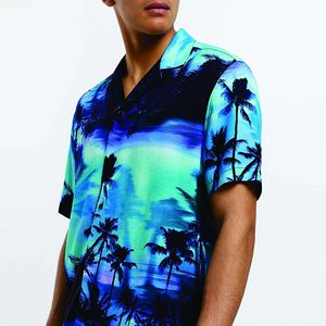เซ็ตเสื้อพิมพ์ลายฮาวายแฟชั่นสำหรับผู้ชายเสื้อและกางเกงขาสั้นลำลองแขนสั้นฤดูร้อน - Product Image 4
