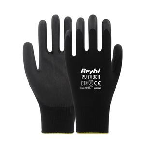 Guantes de punto táctil de PU (poliuretano) de calidad superior Poliéster duradero y cómodo para protección industrial de manos y brazos - Product Image 1