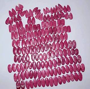 อัญมณีอัญมณีอัญมณีอัญมณีทรงหลังเบี้ยคู่ thulite ธรรมชาติสำหรับทำเครื่องประดับหลวมจากผู้ผลิตในอินเดียใน100% - Product Image 6