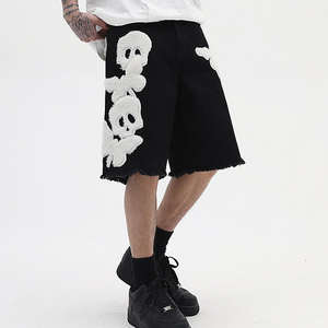 2025 Vintage Summer Custom Design Embroidered Logo Street Style <b>Denim</b> Washed <b>Shorts</b> Street Wear Jean Baggy <b>Shorts</b> Best <b>Shorts</b> - Product Image 5