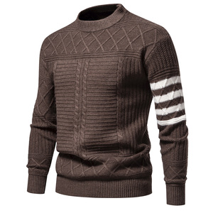Pulls décontractés pour hommes en gros, coupe ajustée, 100% coton, tricot, pull ample, vêtements d'extérieur pour l'automne et l'hiver, standard - Product Image 2