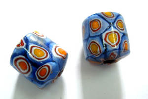 Cuentas de cristal de Murano sueltas de vidrio natural Chevron Stripe Mix Color Beads Glass Beads Strip Wound con Crystal Mix Color - Product Image 6