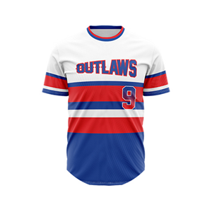 เสื้อเจอร์ซีย์เล่นเบสบอลคอกลมระบายอากาศผ้าโพลีเอสเตอร์ตาข่ายผ้าทอลายทแยงสำหรับ100% ชุดกีฬาตามสั่ง - Product Image 1