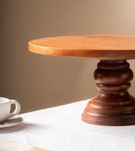 Soporte Clásico para Tartas de Madera Tallada a Mano, Pedestal Redondo de Madera Maciza para Postres, Bandeja de Exhibición y Servicio para Panadería, Cafetería y Vajilla - Product Image 3