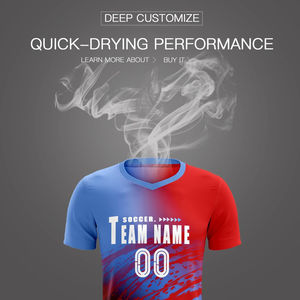 ชุดฟุตบอลแบบซับลิเมชั่นสั่งทำพิเศษ เนื้อผ้าโพลีเอสเตอร์ระบายอากาศ เสื้อเจอร์ซีย์และกางเกงขาสั้น ชุดกีฬาทีม OEM - Product Image 4