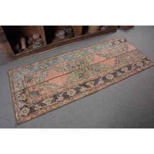 พรมตุรกีโบราณ2.4 x 6FT คลาสสิกพื้นที่ขนาดใหญ่รูปสี่เหลี่ยมผืนผ้าการเย็บปะติดปะต่อกันสีส้มสดใสวัสดุผ้าขนสัตว์สีฟ้าเข้ม4เมตร - Product Image 5