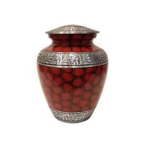 Urna de cremación de latón de calidad premium para adultos Hermoso diseño rojo 'Paz eterna' para cenizas humanas - Product Image 5