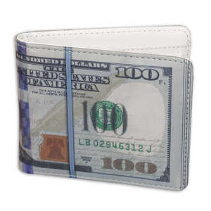 Portefeuille vintage en cuir à deux volets avec compartiment à monnaie, fermeture ouverte pour billets de banque, pour garçons, design antivol avec bouton - Product Image 3