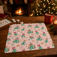 Tapis de table de mahjong en terre de diatomée de style américain moderne pour Noël, antidérapant, silencieux, durable et résistant aux taches