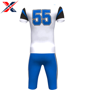 Uniforme de football américain personnalisé du meilleur fournisseur pour adultes 100% tissu polyester de bonne qualité couleur contrastée courte OEM - Product Image 4
