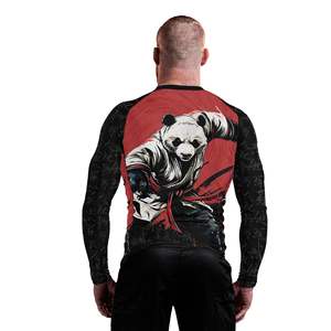 Custom manga larga Rashguard compresión Fit Gymwear tejido elástico de secado rápido MMA BJJ entrenamiento Top OEM fábrica - Product Image 2