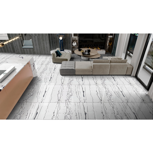 AZULEJOS DE PORCELANA ACRISTALADOS PULIDOS ALTO BRILLANTE 60X60CM INTERIORES DE VIDA DE LUJO AZULEJOS DE PISO DE MEJORAMIENTO VINTAGE PLATA BLANCO - Product Image 5