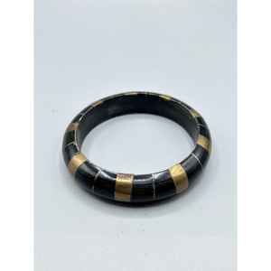 Women and Girls Fashion Multi-Color Wood Resin <b>Bracelet</b> Stylish Brass Bangle Jewelry for Everyday Use - Product Image 3