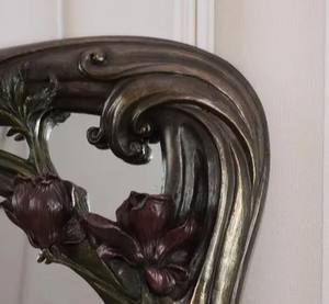 Floral Art Nouveau <b>Mirror</b>: <b>Vintage</b> Crystal Glass <b>Wall</b> Decor - Product Image 5