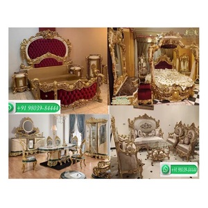 Meubles de chambre à coucher classiques en bois sculpté à la main, finition perle populaire, ensemble de meubles de chambre à coucher, meubles de maison en bois de teck victorien - Product Image 1