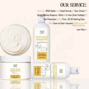 Kit <span class=keywords><strong>de</strong></span> Tratamiento Capilar con <span class=keywords><strong>Leche</strong></span> <span class=keywords><strong>de</strong></span> <span class=keywords><strong>Cabra</strong></span> <span class=keywords><strong>de</strong></span> Marca Privada, Champú, Acondicionador, <span class=keywords><strong>Mascarilla</strong></span> Capilar Nutritiva Profunda con Brillo, a Excelente Precio - Product Image 3