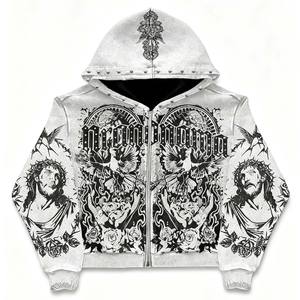 เสื้อฮู้ดดี้ฤดูหนาวแบบยูนิเซ็กซ์ ประดับคริสตัล 100% ผ้าฝ้าย ระยิบระยับ  รับสกรีนโลโก้ ราคาโรงงาน แฟชั่น - Product Image 6