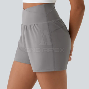 Ropa de moda Pantalones cortos cómodos para mujer a bajo precio Pantalones cortos de mujer de color sólido Pantalones cortos de mujer personalizados - Product Image 3