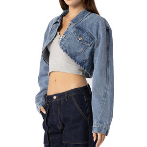 Chaqueta universitaria corta para mujer hecha de Material de lana personalizado transpirable 100% chaqueta universitaria corta con diseño de cierre personalizado 2025 - Product Image 2