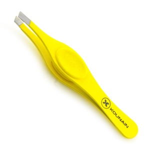 Professional Beauty Stainless <b>Steel</b> Eyebrow Tweezers Set New Matt White Colors <b>Silicon</b> Grip Slanted Tips for Convenient Eyebrow - Product Image 2