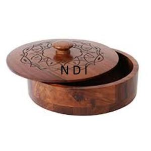 Casseroles en bois de manguier faites à la main au design classique Pot de service pour les fêtes de mariage et le traiteur Vaisselle Chapati - Product Image 2