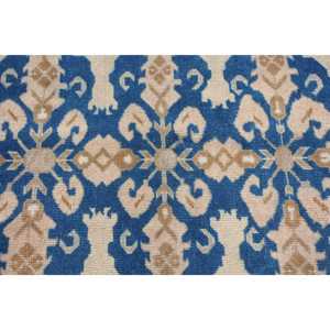 Alfombra Turca Vintage de 4.9x7.3 pies, Alfombra Azul de Lana con Parches, Respaldo de Látex, Alfombra Ecológica - Product Image 5