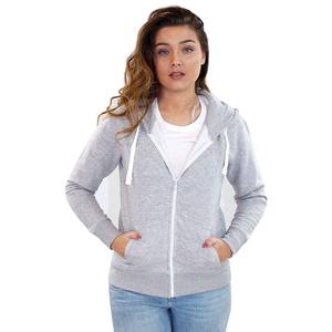 Custom Cotton Hoodie Jacket Grey for Girls and Women <b>Light</b> Weight Grey - Product Image 1