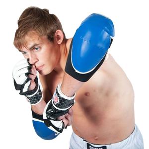 Genouillères MMA épaisses personnalisées (Caoutchouc synthétique/Cuir PU/EVA) – Protection pour Boxe, Kickboxing, Sparring, Frappe, Muay Thai, Coude et Genou - Product Image 1