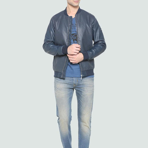 2026 Pakistan Manufacturer's Latest Style Men's Eco-Friendly Leather <b>Jacket</b> High Selling Stand <b>Collar</b> <b>Jacket</b> with OEM Service - Product Image 5