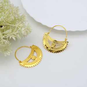 Pendientes de gran tamaño al por mayor, aros grandes de diseño a la moda, Pendientes chapados en oro de 18K, joyería de oreja hecha a mano geométrica, Material de latón - Product Image 6