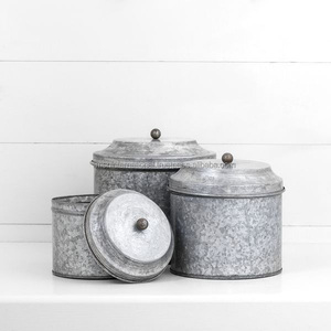 Vente en gros lot de 3 boîtes de rangement de cuisine personnalisées boîtes de conserve en acier inoxydable pour café thé sucre avec couvercle - Product Image 4