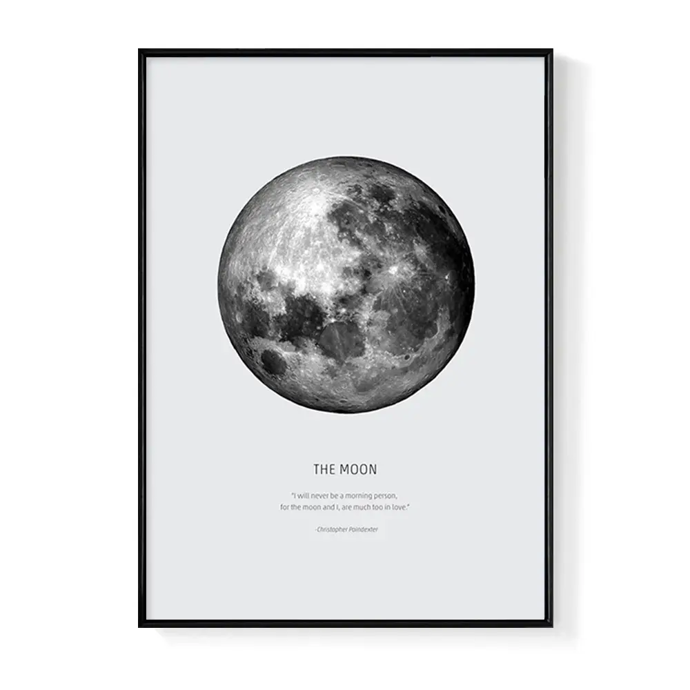 canvas with a frame moon painting with frame bedroom decor space print bedroom decor