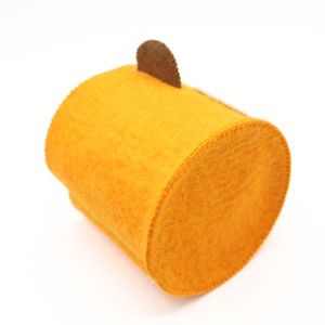 Panier d'organisateur en feutre orange brûlé fait à la main panier rond décoratif lumineux en feutre pour la décoration intérieure - Product Image 5