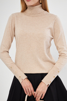 Chandail en tricot boutonné à col roulé à manches longues pour femmesSports, CasualOfficeStylishWear Opportunity en gros