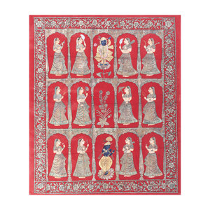 Pichwai Art Beige & Brown Cotton Cloth <b>Wall</b> <b>Decor</b> Tapestry & <b>Wall</b> Art - Product Image 1