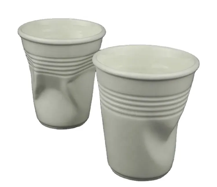 Madou Wholesale 300 Ml Ceramic Crushed Cups Crumpled Design Cup Crumpled Coffee Cup