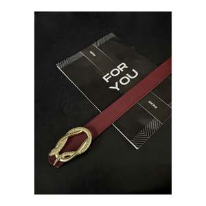 <b>Snake</b> Buckle Women's Trouser Belt, Jacket Belt, <b>Dress</b> Belt, Shirt Belt - Burgundy - Product Image 1