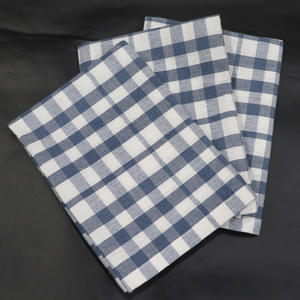 Serviette de cuisine en coton éponge 100% coton blanc et bleu à carreaux pour usage en cuisine - Product Image 3