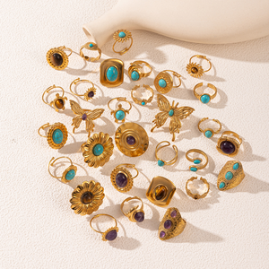 Bague Turquoise Ouverte H2 Jewelry D0002, Style <span class=keywords><strong>Bohème</strong></span> Étanche, Cadeau Unisexe, Occasions Disponibles en 30 Modèles - Product Image 2