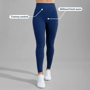 2025 mallas de Yoga sin costuras de secado rápido para mujer de alta calidad XL pantalones de cintura cruzada de Spandex personalizados de moda - Product Image 5