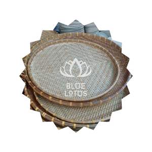 MEJOR PRECIO Bandeja de Bambú Elegante Blue Lotus 2025 Hecha a Mano para Cenar, Regalo y Decoración - Product Image 1