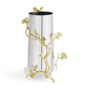 Jarrón de Metal dorado elegante, maceta decorativa elegante para decoración del hogar, acento de mesa elegante para dormitorio y comedor - Product Image 5