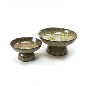 CHP2106FB - Plato pequeño marrón moteado sobre pedestal - 5.9 W x 3.3 H - Product Image 2