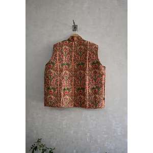 Chaleco Acolchado de Algodón con Estampado Artesanal Ecológico, Sin Mangas, para Mujer, Estilo Étnico, Casual, con Cuello Alto, Personalizado - Product Image 4