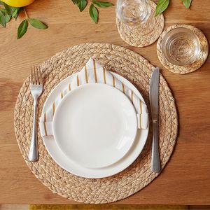 Fast Shipping Woven <b>Round</b> <b>Placemats</b> Rattan and Water Hyacinth Charger Plate <b>Placemats</b> for Decor - Product Image 3
