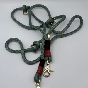 Correa de perro ajustable de 3 vías de 2,5 m de largo, cuerda PPM, aparejo de cuero con decoración de encaje, accesorio de guía de 2 pliegues - Product Image 5